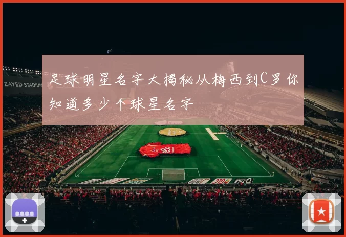 足球明星名字大揭秘从梅西到C罗你知道多少个球星名字